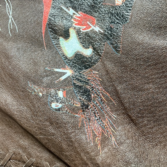 VINTAGE SCULLY BOMBER LEATHER JACKET - W ART ON BACK Size 48 - Picture 11 of 15